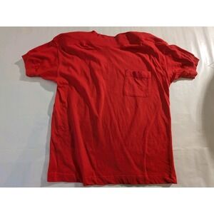 VTG Chaus Sport Women Red Cotton Knit Crew Neck Pocket Short Sleeve sizeL